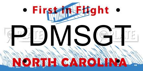 PDMSGT North Carolina License Plate