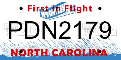 PDN2179 North Carolina License Plate