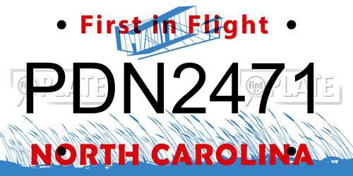 PDN2471 North Carolina License Plate