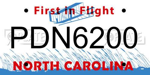 PDN6200 North Carolina License Plate