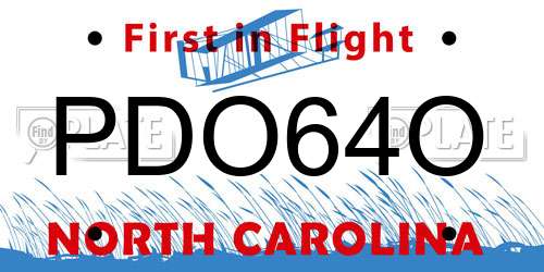 PDO64O North Carolina License Plate