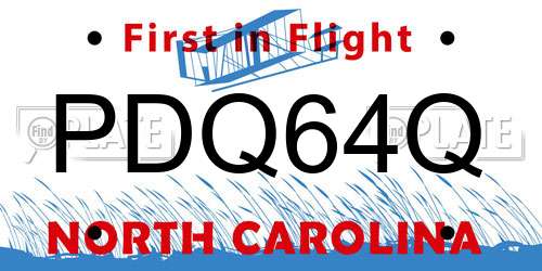 PDQ64Q North Carolina License Plate