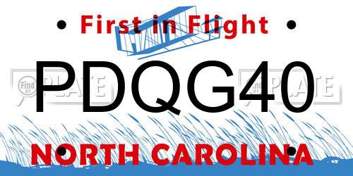 PDQG40 North Carolina License Plate