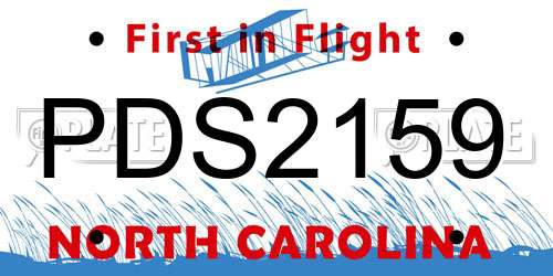 PDS2159 North Carolina License Plate