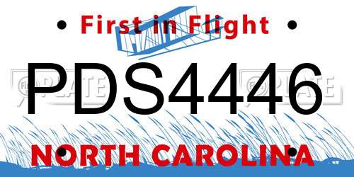 PDS4446 North Carolina License Plate