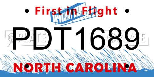 PDT1689 North Carolina License Plate