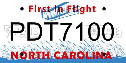 PDT7100 North Carolina License Plate