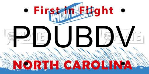 PDUBDV North Carolina License Plate