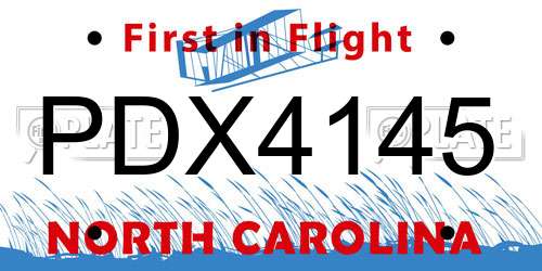 PDX4145 North Carolina License Plate