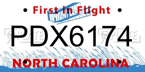 PDX6174 North Carolina License Plate