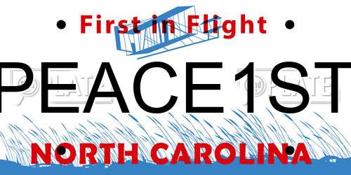 PEACE1ST North Carolina License Plate