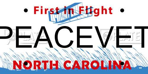 PEACEVET North Carolina License Plate