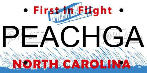 PEACHGA North Carolina License Plate