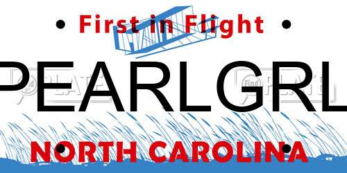 PEARLGRL North Carolina License Plate