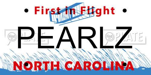 PEARLZ North Carolina License Plate