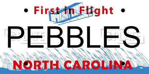 PEBBLES North Carolina License Plate