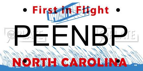 PEENBP North Carolina License Plate