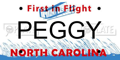 PEGGY North Carolina License Plate