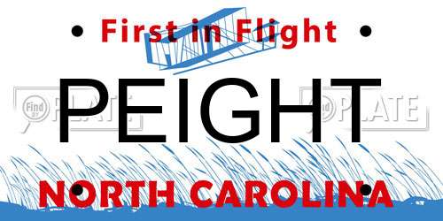 PEIGHT North Carolina License Plate