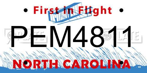 PEM4811 North Carolina License Plate