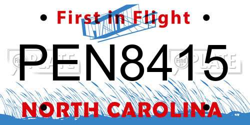PEN8415 North Carolina License Plate