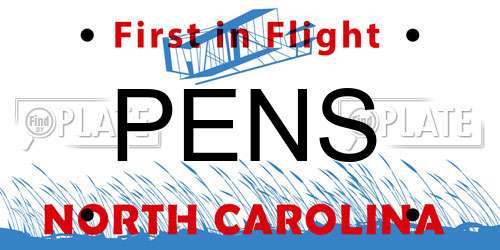 PENS North Carolina License Plate