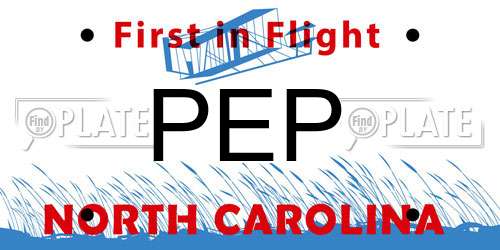 PEP North Carolina License Plate