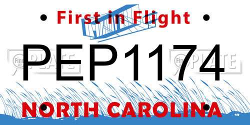 PEP1174 North Carolina License Plate