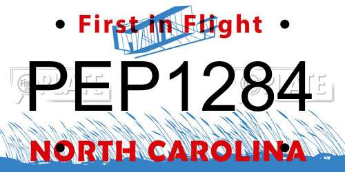 PEP1284 North Carolina License Plate