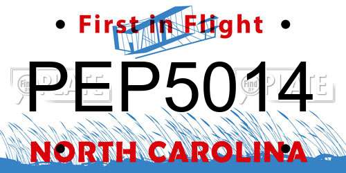 PEP5014 North Carolina License Plate