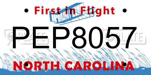 PEP8057 North Carolina License Plate