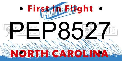 PEP8527 North Carolina License Plate