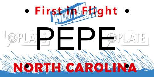 PEPE North Carolina License Plate