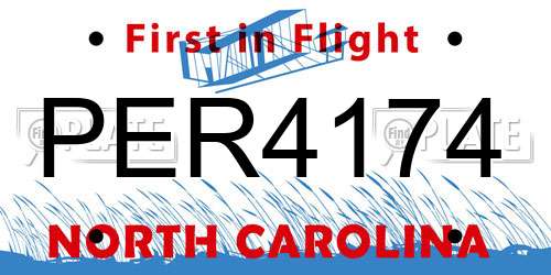 PER4174 North Carolina License Plate