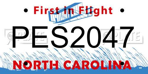 PES2047 North Carolina License Plate