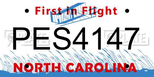 PES4147 North Carolina License Plate