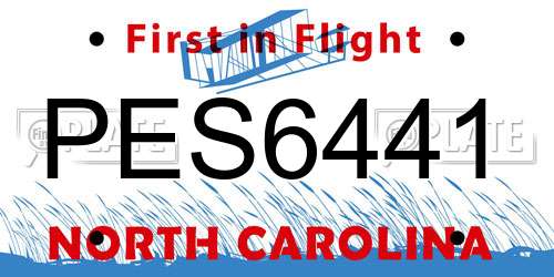 PES6441 North Carolina License Plate