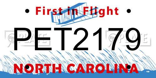 PET2179 North Carolina License Plate