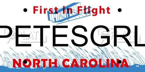 PETESGRL North Carolina License Plate