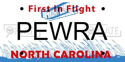 PEWRA North Carolina License Plate