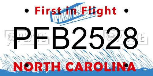 PFB2528 North Carolina License Plate