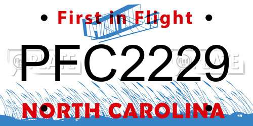 PFC2229 North Carolina License Plate