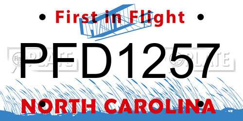 PFD1257 North Carolina License Plate
