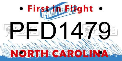 PFD1479 North Carolina License Plate