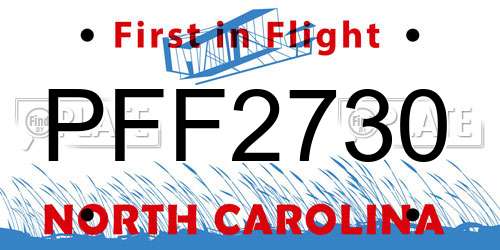 PFF2730 North Carolina License Plate
