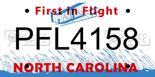 PFL4158 North Carolina License Plate