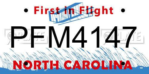 PFM4147 North Carolina License Plate
