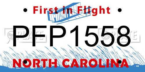 PFP1558 North Carolina License Plate