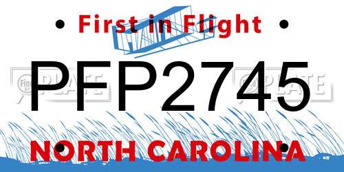 PFP2745 North Carolina License Plate