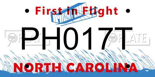 PH017T North Carolina License Plate